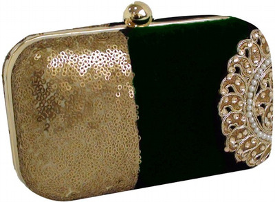 31% OFF on Fashion Jamun Box Women, Girls Formal, Party, Wedding Green Velvet Clutch