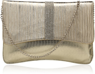 Dernier Cri 1285 Women Casual, Party, Wedding Silver PU Clutch