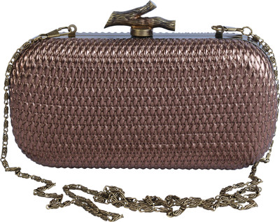 36% OFF on Daks Women Party Brown Genuine Leather Clutch