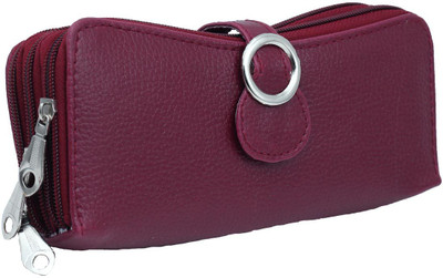 29% OFF on Magiq Women Casual Maroon Artificial Leather Wallet