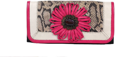 45% OFF on R&F Designs Women Casual Pink Genuine Leather Clutch