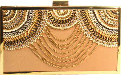 4% OFF on V Da Couture Exclusive Designer Women Wedding Beige Suede Clutch