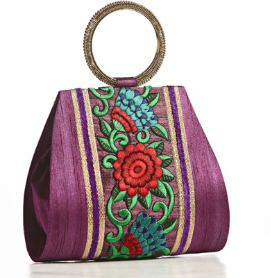 45% OFF on Aapno Rajasthan Silk Embroidered Stylish Baguette Women Party Purple Silk Clutch 45% OFF on Aapno Rajasthan Silk Embroidered Stylish Baguette Women Party Purple Silk Clutch