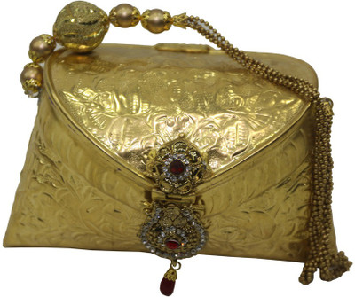 30% OFF on Mex Metal Frame Women Party Gold Synthetic Clutch