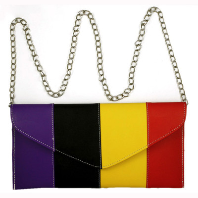 28% OFF on L'edera Rainbow Women Party Multicolor Poly UrathanePU Leather Clutch