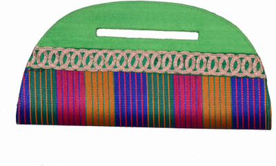 45% OFF on Bag Berry Thread Work Women Casual, Party Multicolor Silk, Velvet Clutch