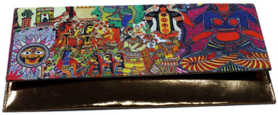 DesiPop Painting Women Casual Black Polyester Canvas Clutch
