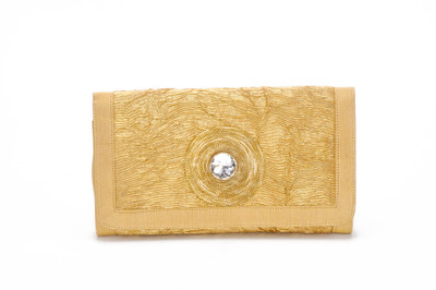 28% OFF on Stylocus Gold Crush Women Casual Gold Brocade Clutch