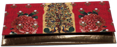 DesiPop Tolred Women Casual Red Polyester Canvas Clutch