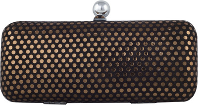 50% OFF on SGL ECL Women, Girls Party, Festive, Wedding Black, Gold Genuine Leather Clutch