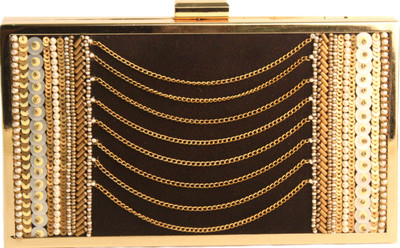 4% OFF on V Da Couture Exclusive Designer Women Wedding Black Suede Clutch