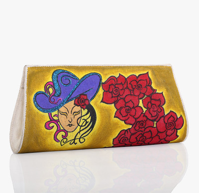 57% OFF on Rangrage Handpainted Mysterious Ladies Women Casual Multicolor Canvas Clutch
