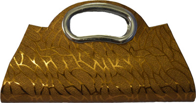 Freddys Fancy Silk Women Festive, Casual Gold Satin Clutch