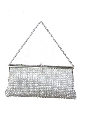 17% OFF on Dloop CK229 Women Festive Silver PU Clutch
