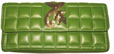 16% OFF on Jola Quilted Leather Women Party Green Genuine Leather Clutch