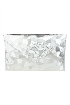 50% OFF on Do Bhai Metalic Women Party Grey, Silver PU Clutch