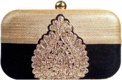 20% OFF on Charming S128 Women, Girls Party, Wedding Black Dupion Clutch