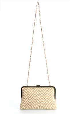 50% OFF on Elizabeth's Tailleur Pinstripe Women Casual Beige PU Clutch