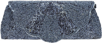 55% OFF on Mpkart Roler Clutch Girls Party, Casual, Festive Grey Satin, Zari Clutch