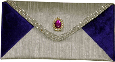 52% OFF on Bag Berry Envalope Style Women Casual, Party Blue Jute, Velvet Clutch