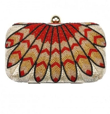 61% OFF on Uptown Laila Beaded Phoenix Box Women Party Multicolor Metal Clutch