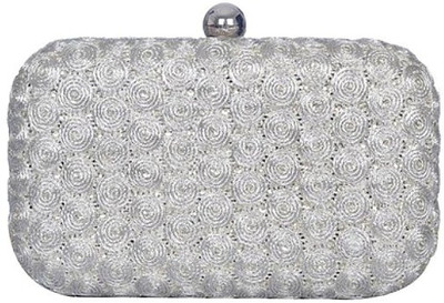 57% OFF on Uptown Laila Box Women Wedding Silver Fabric Clutch