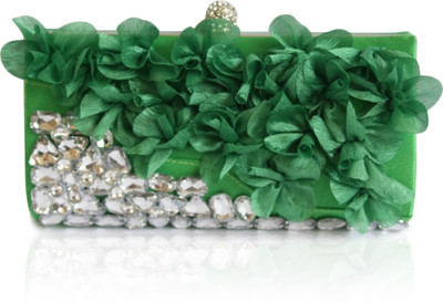 31% OFF on Inspired Livingg Jewelled Ruffle Women Party Green Satin, Rhinestones Clutch 31% OFF on Inspired Livingg Jewelled Ruffle Women Party Green Satin, Rhinestones Clutch