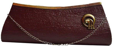 79% OFF on Glambing Stylish Women Casual Brown PU Clutch