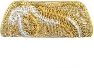 57% OFF on Mpkart And Silver Girls Casual, Festive, Party Gold Satin, Zari Clutch