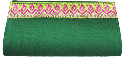 60% OFF on Glitters Silk with Manga Lace Border Women Party Green Silk Clutch 60% OFF on Glitters Silk with Manga Lace Border Women Party Green Silk Clutch