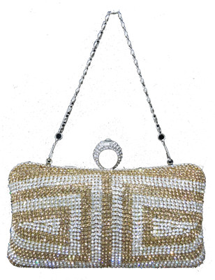 14% OFF on Dloop CK211 Women Festive Silver PU Clutch