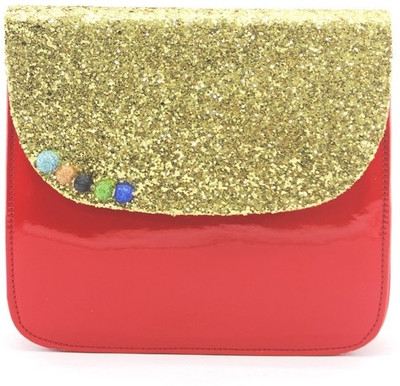 48% OFF on Myrah Clasp Women Casual Red Metal Clutch