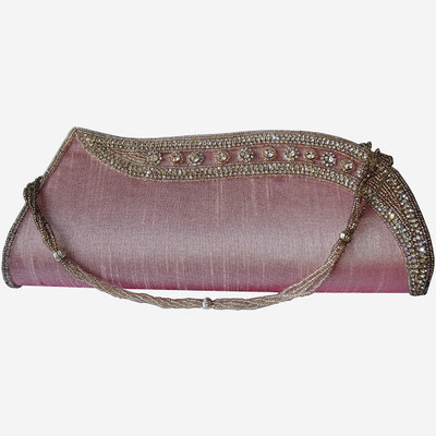 55% OFF on Moksh Women Casual, Party Pink Silk Clutch 55% OFF on Moksh Women Casual, Party Pink Silk Clutch