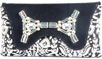 57% OFF on Saisha Women Casual Black, White Silk Clutch