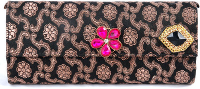 60% OFF on Saisha Classic Women Casual Brown, Black Silk Clutch