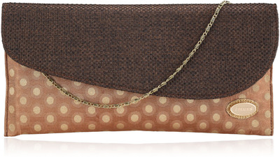 Dernier Cri 1284 Women Casual, Party, Wedding Brown PU Clutch