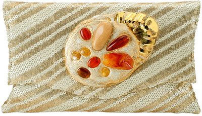 70% OFF on Saisha Women Casual Beige Silk Clutch