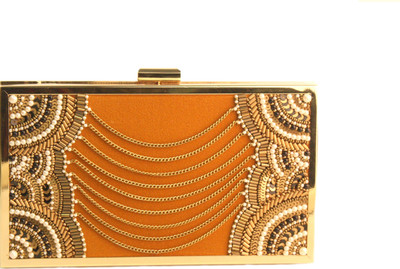 4% OFF on V Da Couture Exclusive Designer Women Wedding Brown Suede Clutch