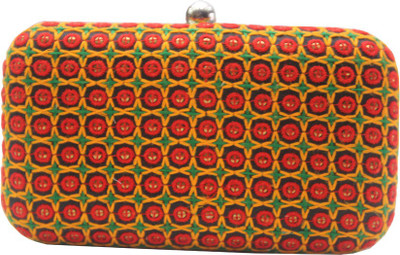 30% OFF on Mex Metal Frame Women Party Orange Synthetic Clutch