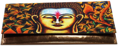 DesiPop Budhafloral Women Casual Brown Polyester Canvas Clutch DesiPop Budhafloral Women Casual Brown Polyester Canvas Clutch