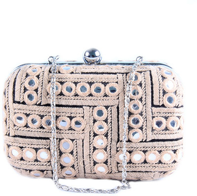 67% OFF on Saisha Women Casual Brown Silk Clutch