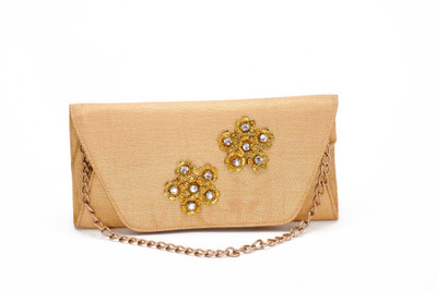 31% OFF on Stylocus Incut Envelope Women Casual Gold Brocade Clutch