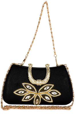 50% OFF on Ivy A_63_01 Women Formal Black PU Clutch
