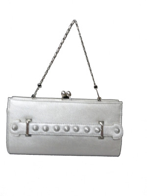 29% OFF on Dloop CK210 Women Festive Silver PU Clutch
