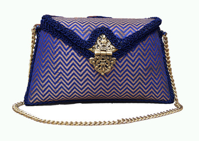 15% OFF on Ruhmet Brocade Zig-Zag Women Casual, Party, Wedding Blue Metal Clutch 15% OFF on Ruhmet Brocade Zig-Zag Women Casual, Party, Wedding Blue Metal Clutch