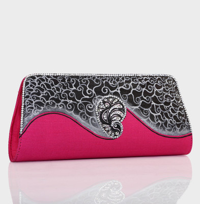 78% OFF on Rangrage Handpainted Ornated Ladies Women Casual Pink Silk Clutch