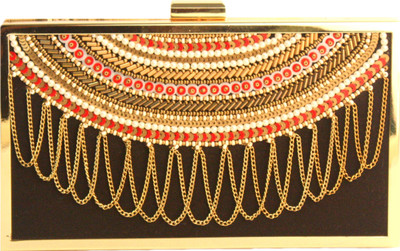 4% OFF on V Da Couture Exclusive Designer Women Wedding Black Suede Clutch