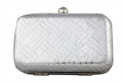 50% OFF on SGL ECL Women, Girls Party, Festive, Wedding Silver Genuine Leather Clutch