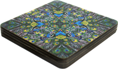 Mad(e) in India Square Medium Density Fibreboard Coaster Set