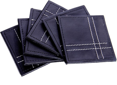 32% OFF on Sutra Decor Square Leather Coaster Set